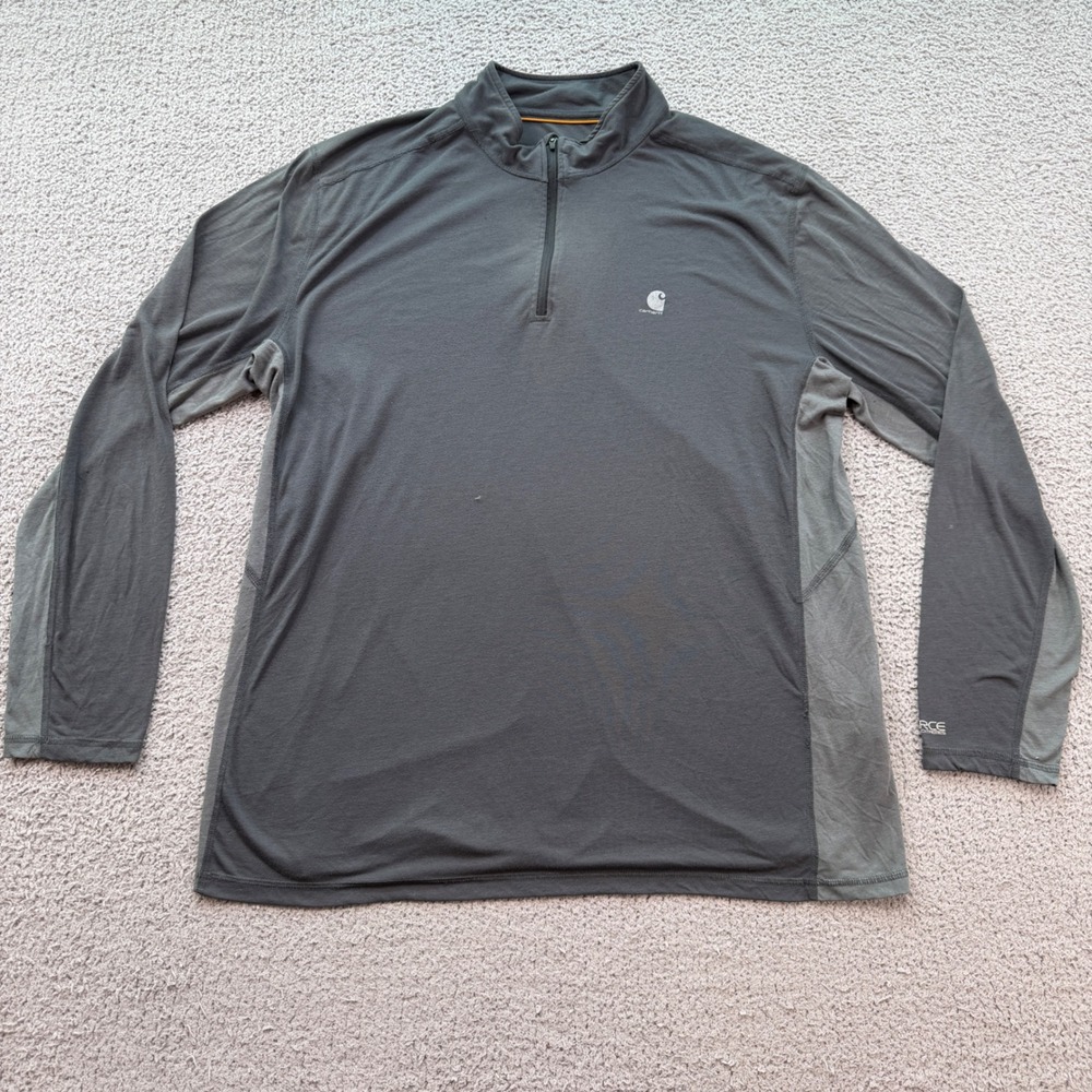 Carhartt Force Extremes Mens XL Gray Quarter Zip Pullover Relaxed Fit 102586 037
